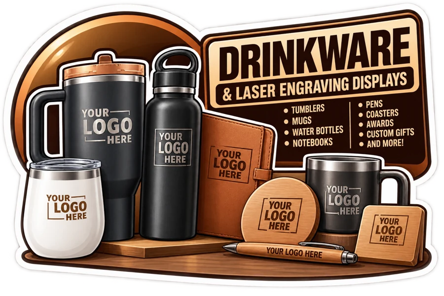 Drinkware & Laser Engraving illustration